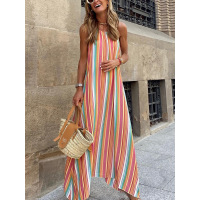 Summer sleeveless dress printed boho maxi dress 6114882