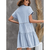 Summer wash denim dress casual skirt 2210911