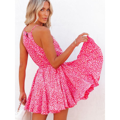 Women's leopard print dress Pleated Slip dress 6114719