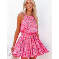 Women's leopard print dress Pleated Slip dress 6114719
