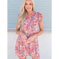 Floral sleeveless dress knee-length skirt 6114892