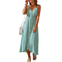 Polka dot print slit dress 619648