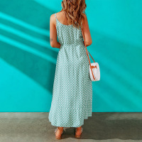 Polka dot print slit dress 619648