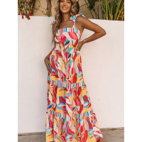 Sleeveless dress with strapless square collar 6112858
