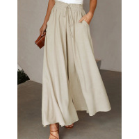 High waist drawstring super loose bell bottoms 7711508