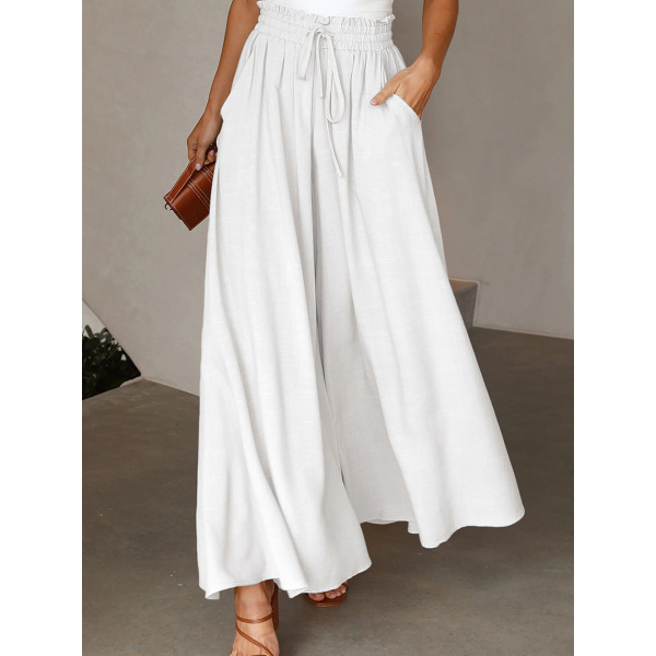 High waist drawstring super loose bell bottoms 7711508