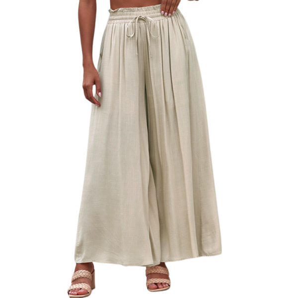 High waist drawstring super loose bell bottoms 7711508