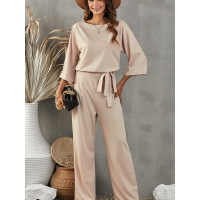 Niche design pant belt wide leg pants 64610