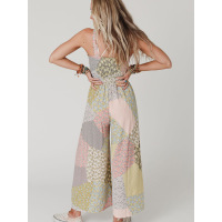 Printed straight rompers nine quarter trousers for women 6411945