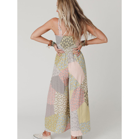 Printed straight rompers nine quarter trousers for women 6411945