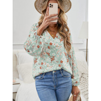 V-neck pullover short-sleeved shirt embroidered dot top 25112477