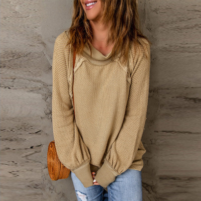 Transparent striped long sleeves simple V-neck 24110917